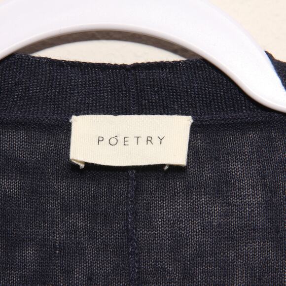 Poetry Fine Linen Open Front Long Cardigan Size 2 - Picture 5 of 10